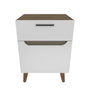 Hanah Home Losso Mesilla de Noche Blanco y Roble